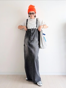 「アイテム（ジャンパースカート）」を使った、𝕪𝕦𝕚さん（レディース・155cm）の夏コーディネート
