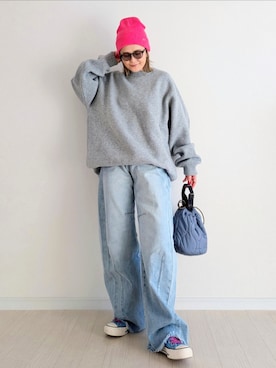 「notch.（ノッチ）のアイテム」を使った、𝕪𝕦𝕚さん（レディース・155cm）の冬コーディネート