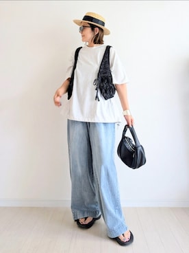 「アイテム（バッグ）」を使った、𝕪𝕦𝕚さん（レディース・155cm・40代）の夏コーディネート