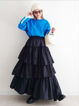 「notch.」｜「アイテム（ニットキャップ/ビーニー）」を使った、𝕪𝕦𝕚さん（レディース・155cm）の秋コーディネート