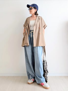 「アイテム（帽子）」を使った、𝕪𝕦𝕚さん（レディース・155cm・40代）の秋コーディネート