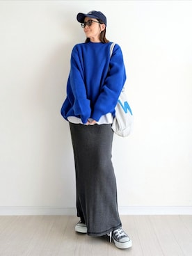 「アイテム（トートバッグ）」を使った、𝕪𝕦𝕚さん（レディース・155cm）の秋コーディネート