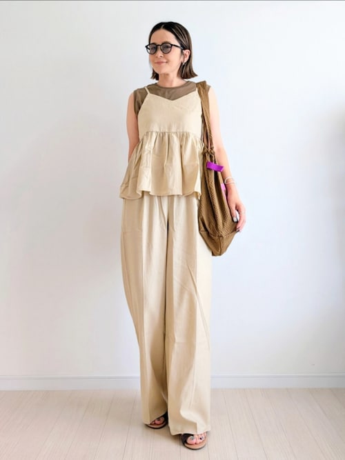 セール】【CORNERS by yui】リネンライクキャミセットアップ