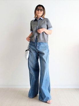 ใFREAK'S STORE๏ผใใชใผใฏในในใใข๏ผใฎLee ร FREAK'S STORE/ใชใผ ๅฅๆณจ WIDE PAINTER PANTS/ๅฅๆณจ ใฏใคใ ใใคใณใฟใผใใณใ๏ผใใใ ใใณใใใใซใผ็ณป๏ผใใไฝฟใฃใใ๐ช๐ฆ๐ใใ๏ผใฌใใฃใผในใป155cm๏ผใฎๅคใณใผใใฃใใผใ