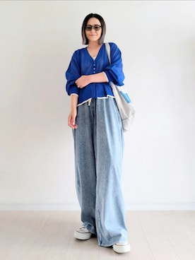 「tiptop（ティップトップ）のアイテム（パンツ）」を使った、𝕪𝕦𝕚さん（レディース・155cm）の春コーディネート