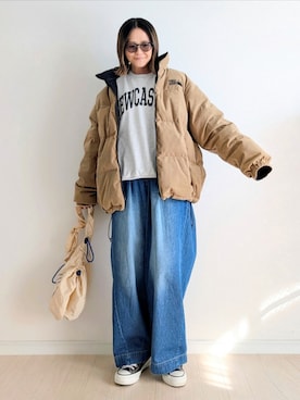 「アイテム（ショルダーバッグ）」を使った、𝕪𝕦𝕚さん（レディース・155cm）の秋コーディネート