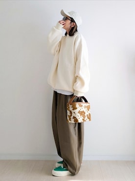 「アイテム（ハンドバッグ）」を使った、𝕪𝕦𝕚さん（レディース・155cm）の冬コーディネート