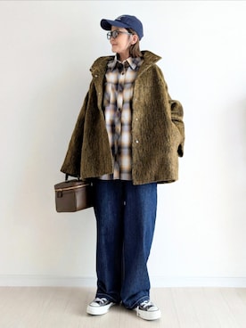 「アイテム（帽子）」を使った、𝕪𝕦𝕚さん（レディース・155cm・40代）の秋コーディネート