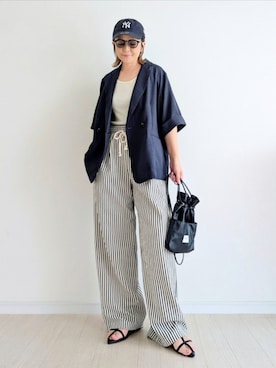 「アイテム（ジャケット/アウター）」を使った、𝕪𝕦𝕚さん（レディース・155cm）の夏コーディネート