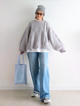 「notch.（ノッチ）のアイテム」を使った、𝕪𝕦𝕚さん（レディース・155cm）の冬コーディネート