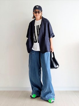 「アイテム（その他アウター）」を使った、𝕪𝕦𝕚さん（レディース・155cm）の夏コーディネート