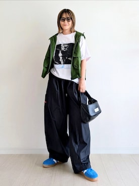 「アイテム（カーゴパンツ）」を使った、𝕪𝕦𝕚さん（レディース・155cm）の秋コーディネート
