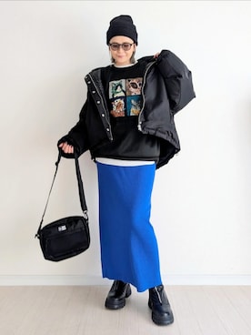 「アイテム（帽子）」を使った、𝕪𝕦𝕚さん（レディース・155cm・40代）の冬コーディネート