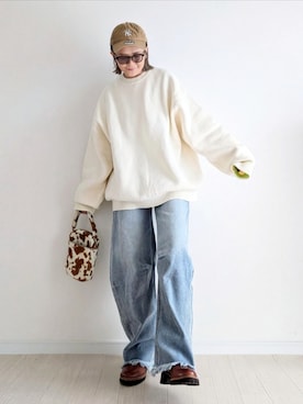 「アイテム（帽子）」を使った、𝕪𝕦𝕚さん（レディース・155cm・40代）の冬コーディネート