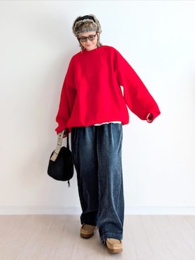 「アイテム（キャップ）」を使った、𝕪𝕦𝕚さん（レディース・155cm・40代）の冬コーディネート