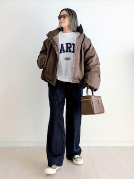 「アイテム（ハンドバッグ）」を使った、𝕪𝕦𝕚さん（レディース・155cm）の冬コーディネート