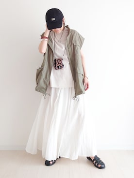 「w closet」｜「アイテム（帽子）」を使った、𝕪𝕦𝕚さん（レディース・155cm）の春コーディネート