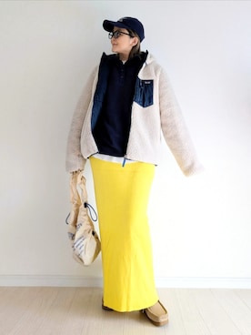 「patagonia（パタゴニア）のアイテム」を使った、𝕪𝕦𝕚さん（レディース・155cm）の冬コーディネート