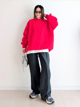 「アイテム（スラックス）」を使った、𝕪𝕦𝕚さん（レディース・155cm）の秋コーディネート