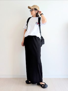 「アイテム（帽子）」を使った、𝕪𝕦𝕚さん（レディース・155cm・40代）の夏コーディネート