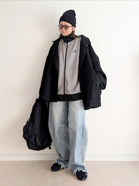 「アイテム（ジャージ）」を使った、𝕪𝕦𝕚さん（レディース・155cm）の冬コーディネート