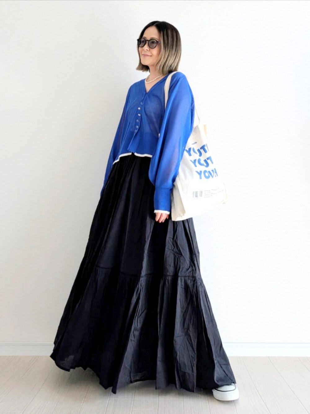 カーディガンブルーYui様 𝕪𝕦𝕚｜notch.のカーディガン/ボレロを使ったコーディネート - WEAR
