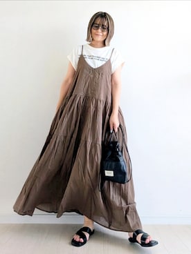 「notch.（ノッチ）のアイテム」を使った、𝕪𝕦𝕚さん（レディース・155cm）の夏コーディネート