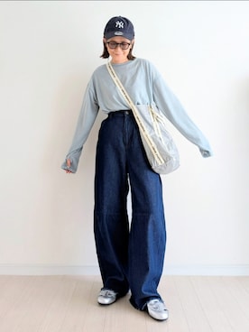 「アイテム（Tシャツ/カットソー）」を使った、𝕪𝕦𝕚さん（レディース・155cm・40代）の夏コーディネート
