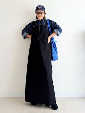 「アイテム（ジャンパースカート）」を使った、𝕪𝕦𝕚さん（レディース・155cm）の秋コーディネート