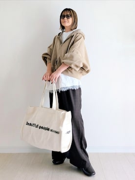 ใbeautiful people๏ผใใฅใผใใฃใใซใใผใใซ๏ผใฎbrushed logo mini leisure bag๏ผใใผใใใใฐใใใผใธใฅ็ณป๏ผใใไฝฟใฃใใ๐ช๐ฆ๐ใใ๏ผใฌใใฃใผในใป155cm๏ผใฎ็งใณใผใใฃใใผใ