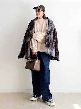 「アイテム（ピーコート）」を使った、𝕪𝕦𝕚さん（レディース・155cm）の秋コーディネート