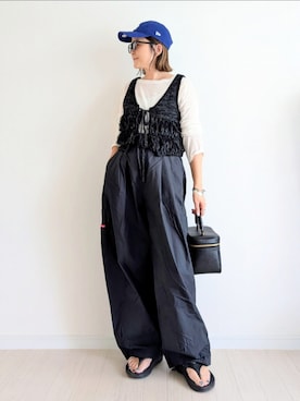 「アイテム（帽子）」を使った、𝕪𝕦𝕚さん（レディース・155cm・40代）の夏コーディネート