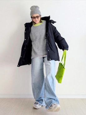 「notch.（ノッチ）のアイテム」を使った、𝕪𝕦𝕚さん（レディース・155cm）の冬コーディネート