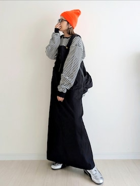 「アイテム（ジャンパースカート）」を使った、𝕪𝕦𝕚さん（レディース・155cm）の秋コーディネート