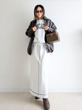 「アイテム（スウェット）」を使った、𝕪𝕦𝕚さん（レディース・155cm・40代）の秋コーディネート