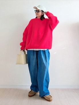 「アイテム（モカシン/デッキシューズ）」を使った、𝕪𝕦𝕚さん（レディース・155cm・40代）の秋コーディネート