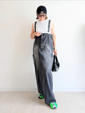 「アイテム（キャップ）」を使った、𝕪𝕦𝕚さん（骨格ウェーブ・レディース・155cm）の夏コーディネート