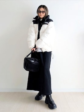 「アイテム（スカート）」を使った、𝕪𝕦𝕚さん（レディース・155cm・40代）の冬コーディネート