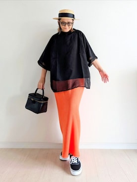 「麦わら帽子」｜𝕪𝕦𝕚さん（レディース・155cm）の夏コーディネート