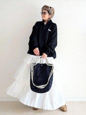 「FIRST DOWN（ファーストダウン）のアイテム」を使った、𝕪𝕦𝕚さん（レディース・155cm）の冬コーディネート