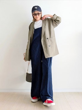 「VANS（バンズ）のアイテム」を使った、𝕪𝕦𝕚さん（レディース・155cm）の春コーディネート