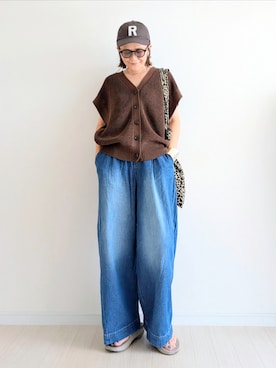 「アイテム（キャップ）」を使った、𝕪𝕦𝕚さん（レディース・155cm）の夏コーディネート