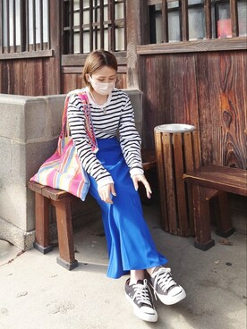 「CONVERSE（コンバース）のCONVERSE コンバース ジャック パーセル / JACK PURCEL（スニーカー）」を使った、𝕪𝕦𝕚さん（レディース・155cm）の春コーディネート