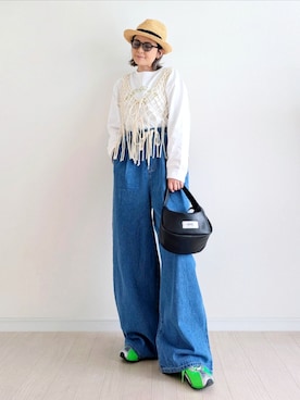 「notch.（ノッチ）のアイテム」を使った、𝕪𝕦𝕚さん（レディース・155cm）の春コーディネート