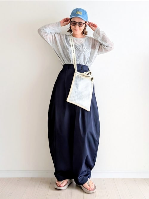 yu★ MEER.ワイドコクーンチノパンツ　ネイビー セール】Cocoon Silhouette Chino Wide Pants/コクーンチノ