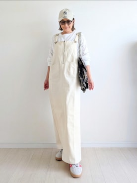 「アイテム（ジャンパースカート）」を使った、𝕪𝕦𝕚さん（レディース・155cm）の秋コーディネート