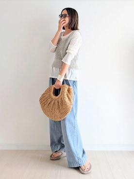 「アイテム（パンツ）」を使った、𝕪𝕦𝕚さん（レディース・155cm・40代）の夏コーディネート