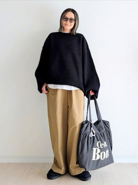 「notch.（ノッチ）のアイテム」を使った、𝕪𝕦𝕚さん（レディース・155cm）の冬コーディネート