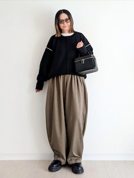 「アイテム（ニット/セーター）」を使った、𝕪𝕦𝕚さん（レディース・155cm・40代）の冬コーディネート