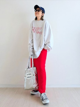 「mi via loca（ミヴィアロカ）のアイテム」を使った、𝕪𝕦𝕚さん（レディース・155cm）の春コーディネート